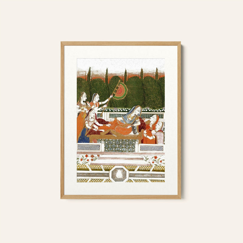 Princess meeting, Mughal Miniature Paintings