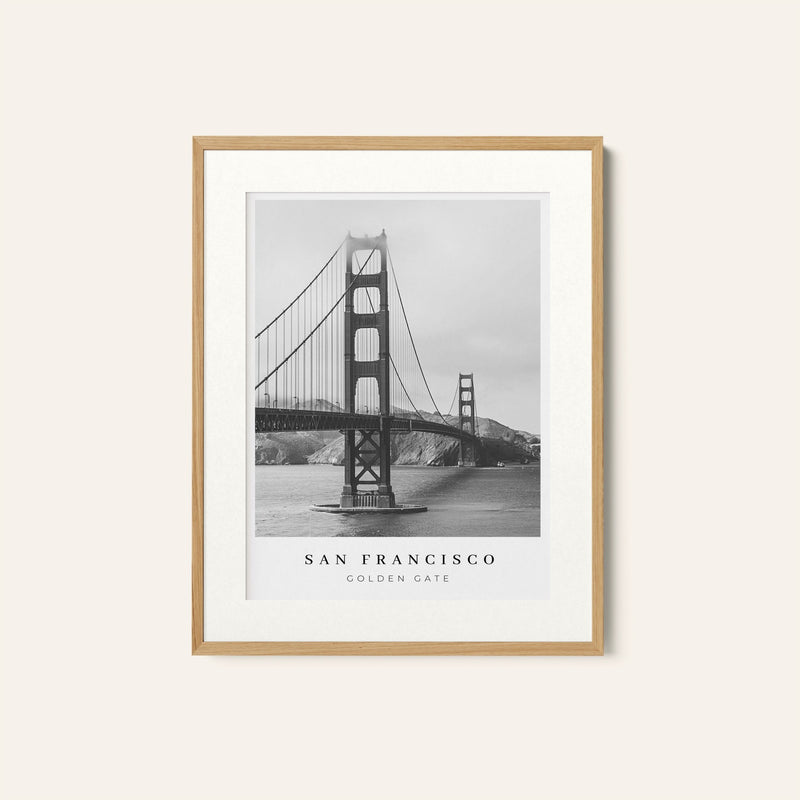San Francisco Golden Gate BW, Black and white Painting