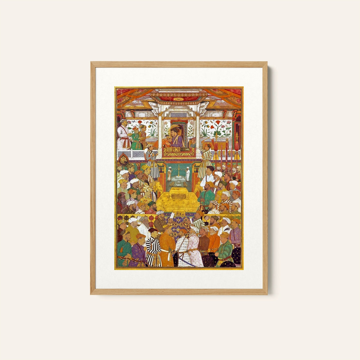 Shah jahan welcoming his sons, Mughal Miniature Paintings