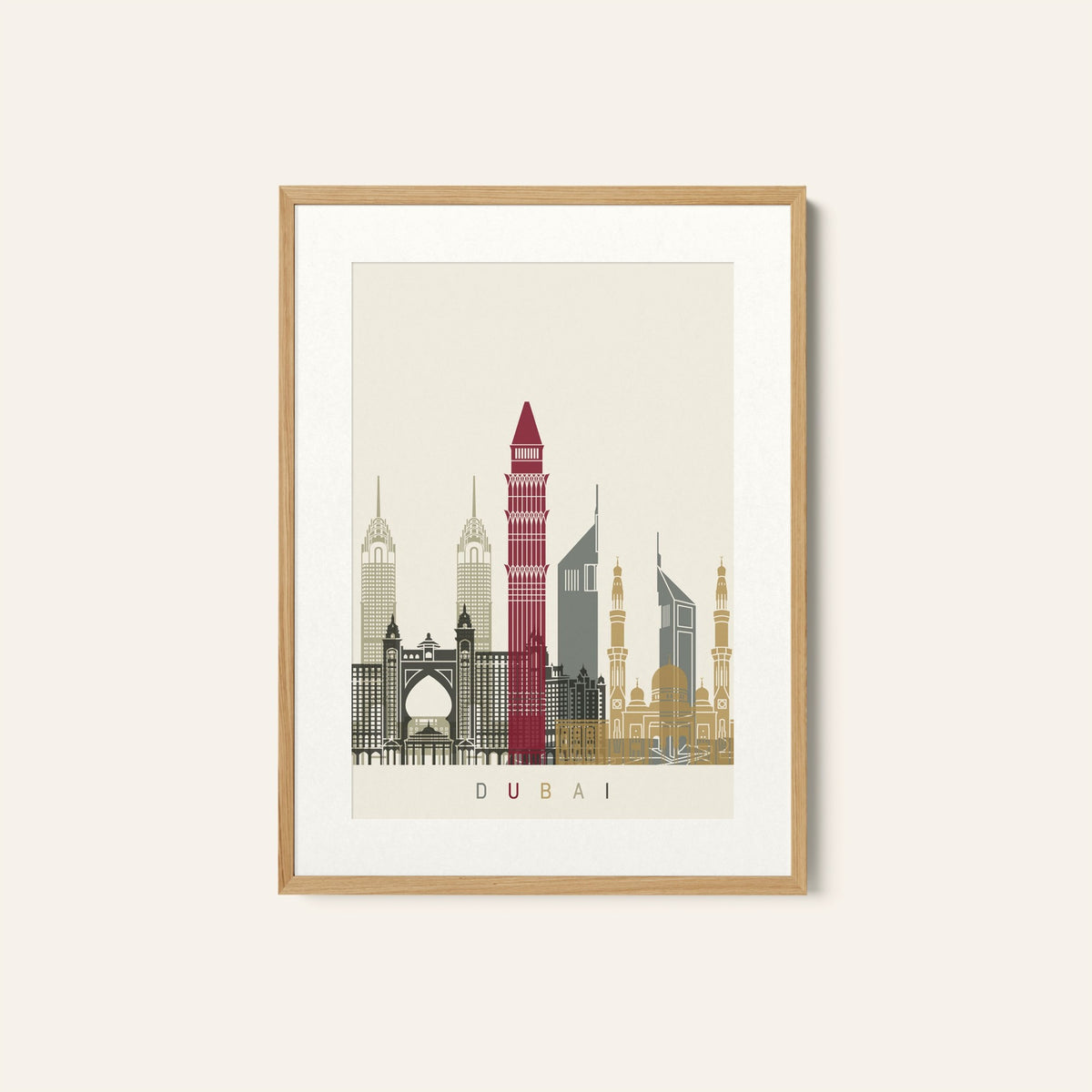 Skyline Dubai Travel Poster