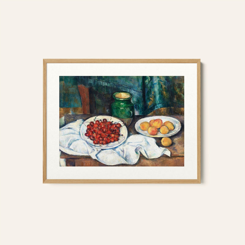 Still Life With Cherries And Peaches, Paul Cezanne Painting