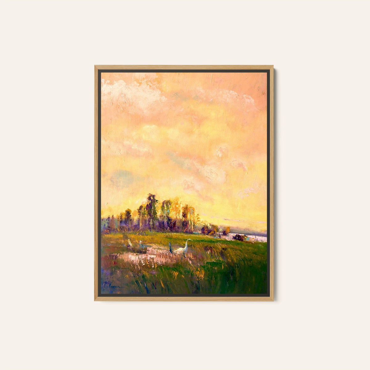 Sunlit Meadowscape, Abstract Painting