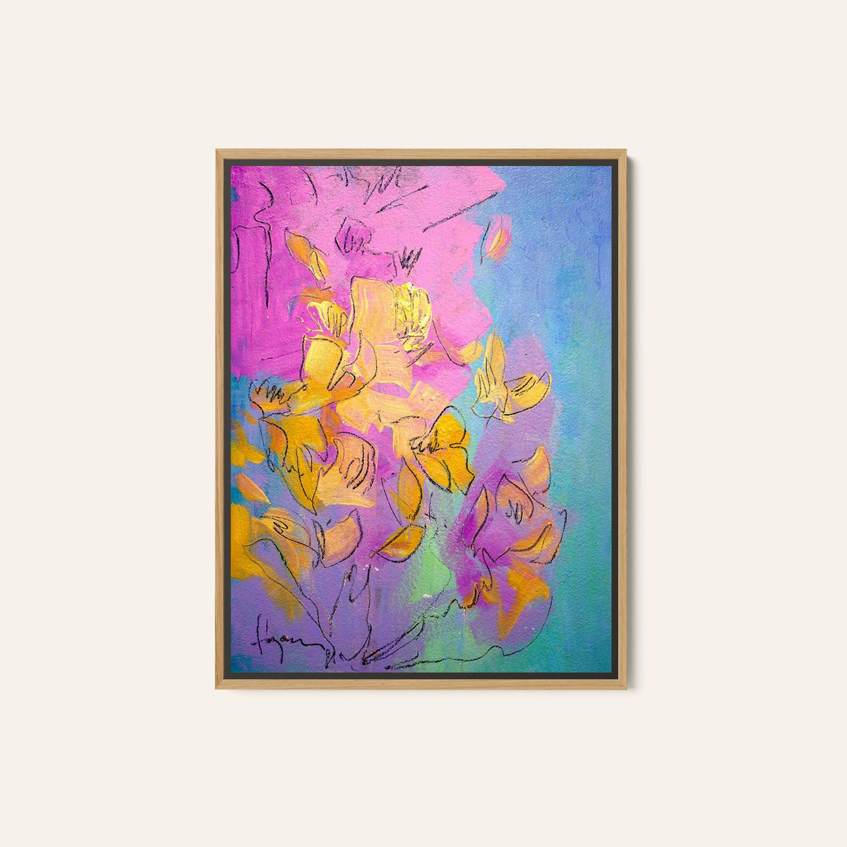 Vibrant Petals Dance, Abstract Painting