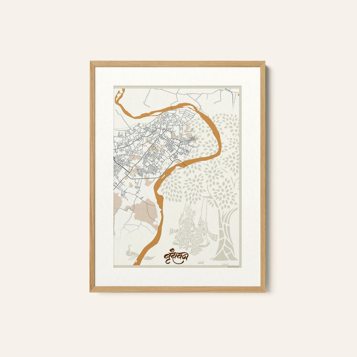 Vrindavan Sanjhi Map, Wall Art Prints