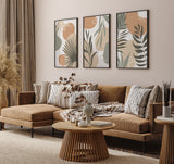 Boho Leaves Art, Set of 3, Set of Three Paintings