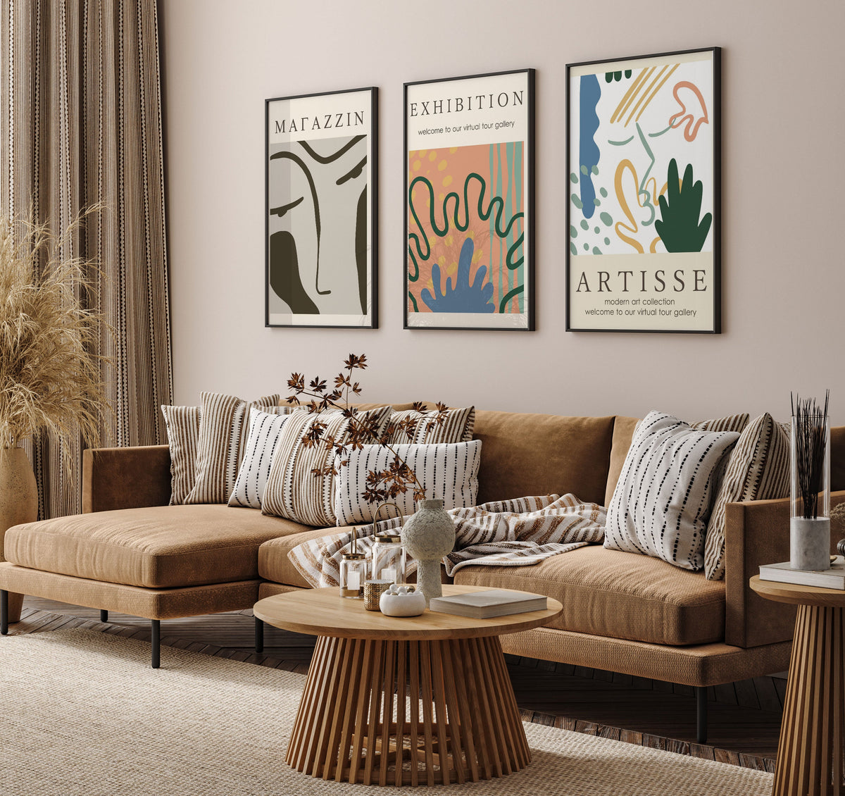 Exhibition Poster, Set of 3, Set of Three Paintings