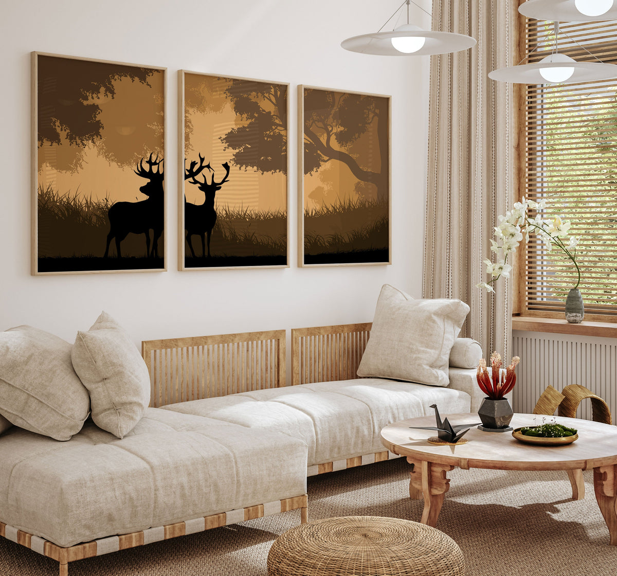 Buy Wild animals in wood Set of Three Paintings Online at Best Price ...