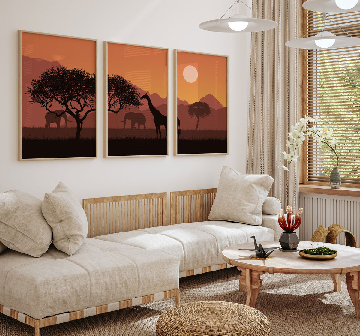 Jungle Safari, Set of 3, Set of Three Paintings