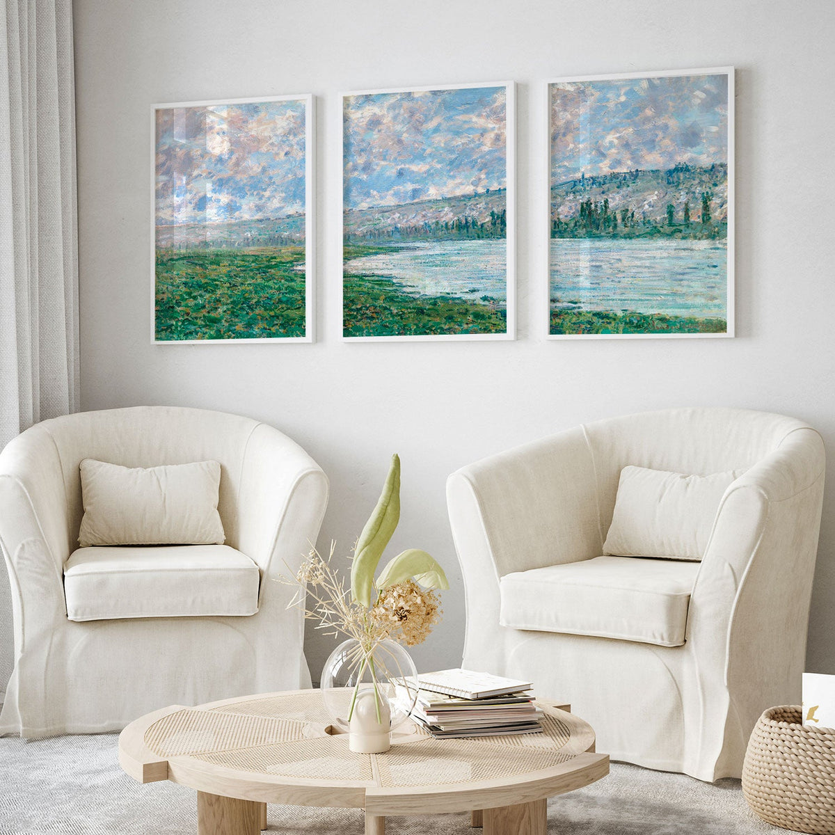 Buy River Set of Three Paintings Online at Best Price - Dessine Art