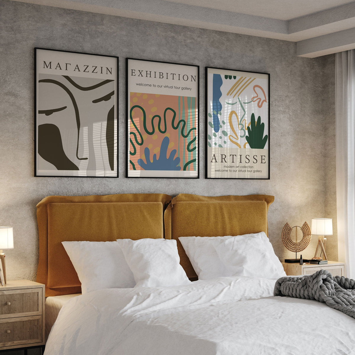 Exhibition Poster, Set of 3, Set of Three Paintings