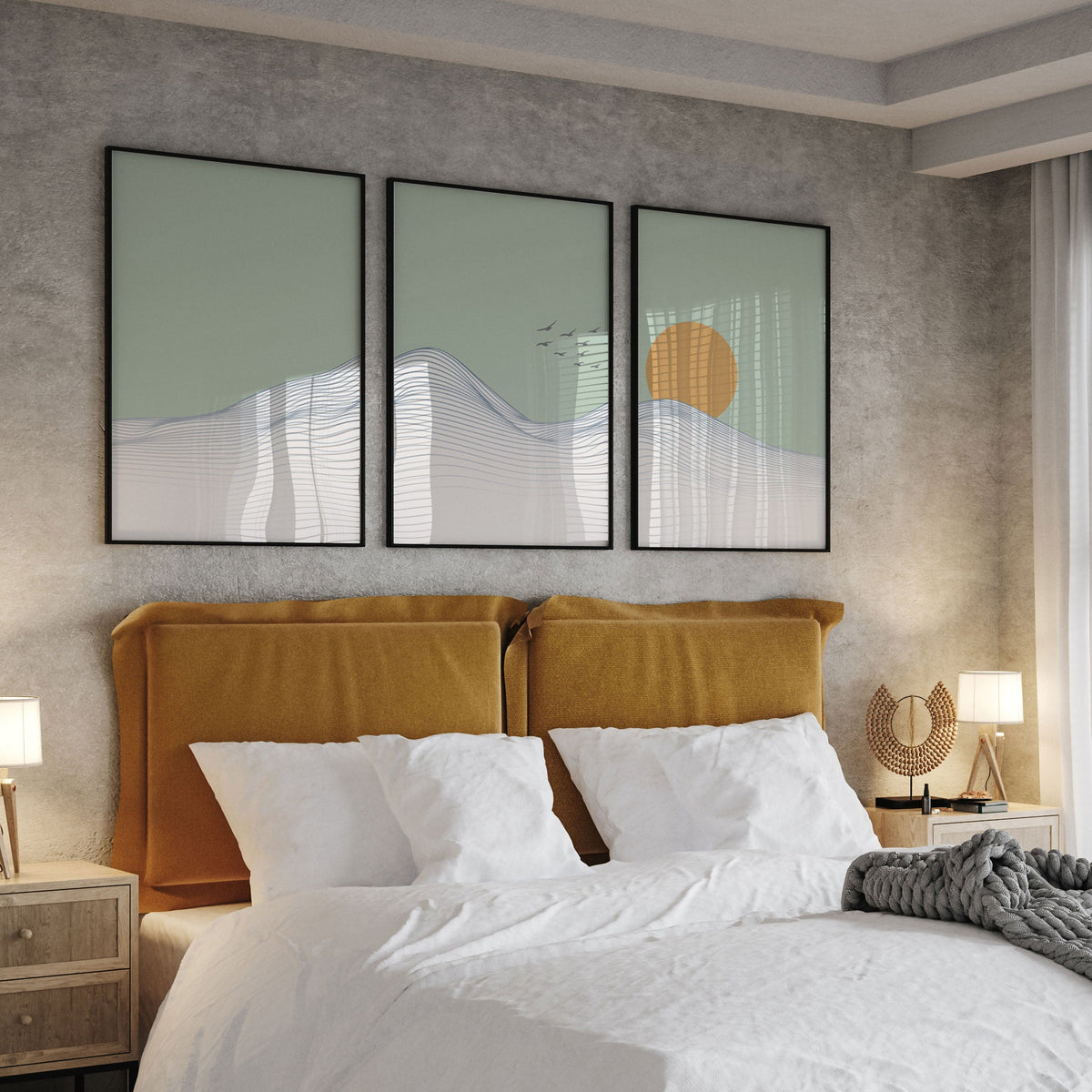 Abstract Art Landscape, Set of 3, Set of Three Paintings