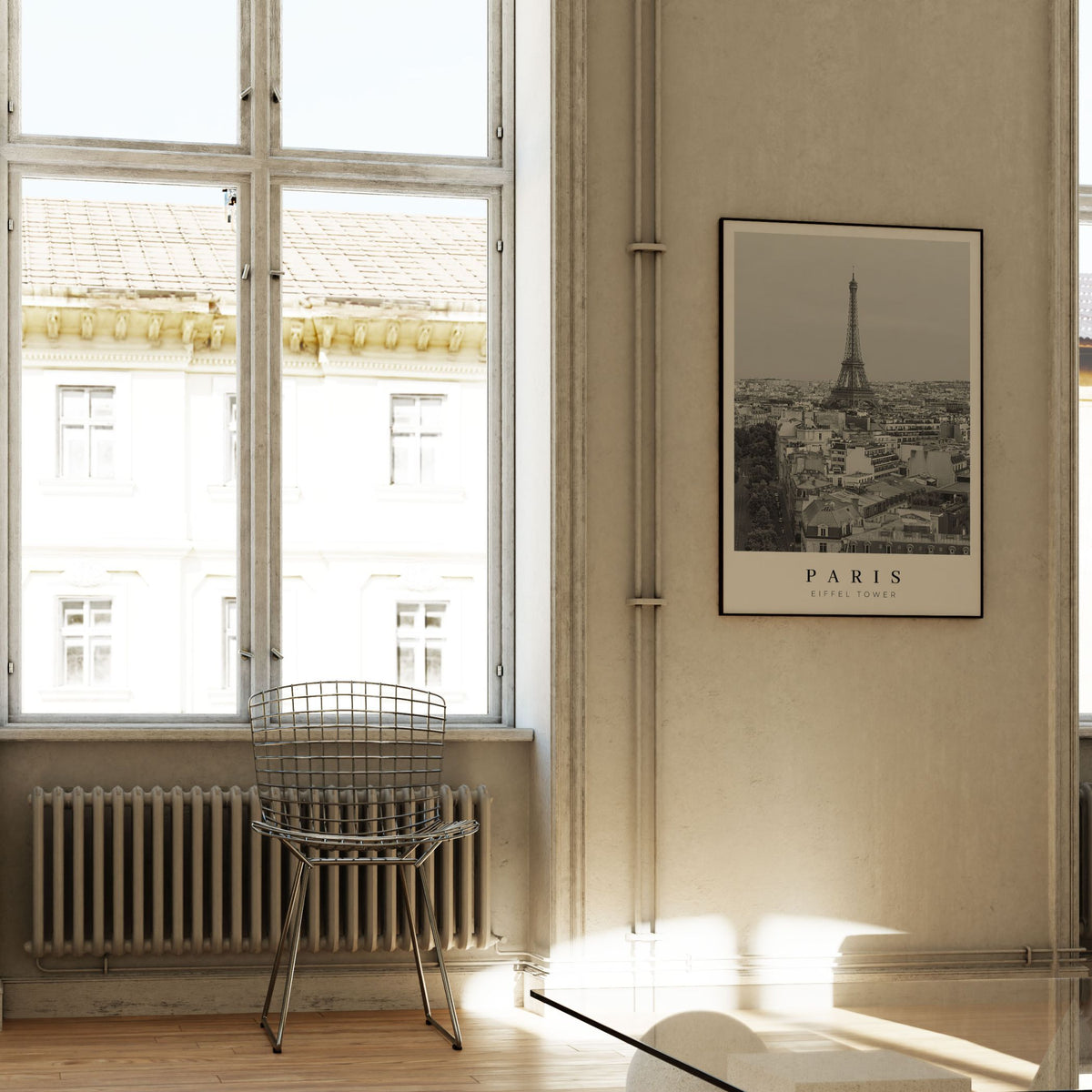 Paris Eiffel Tower II BW, Black and white Painting