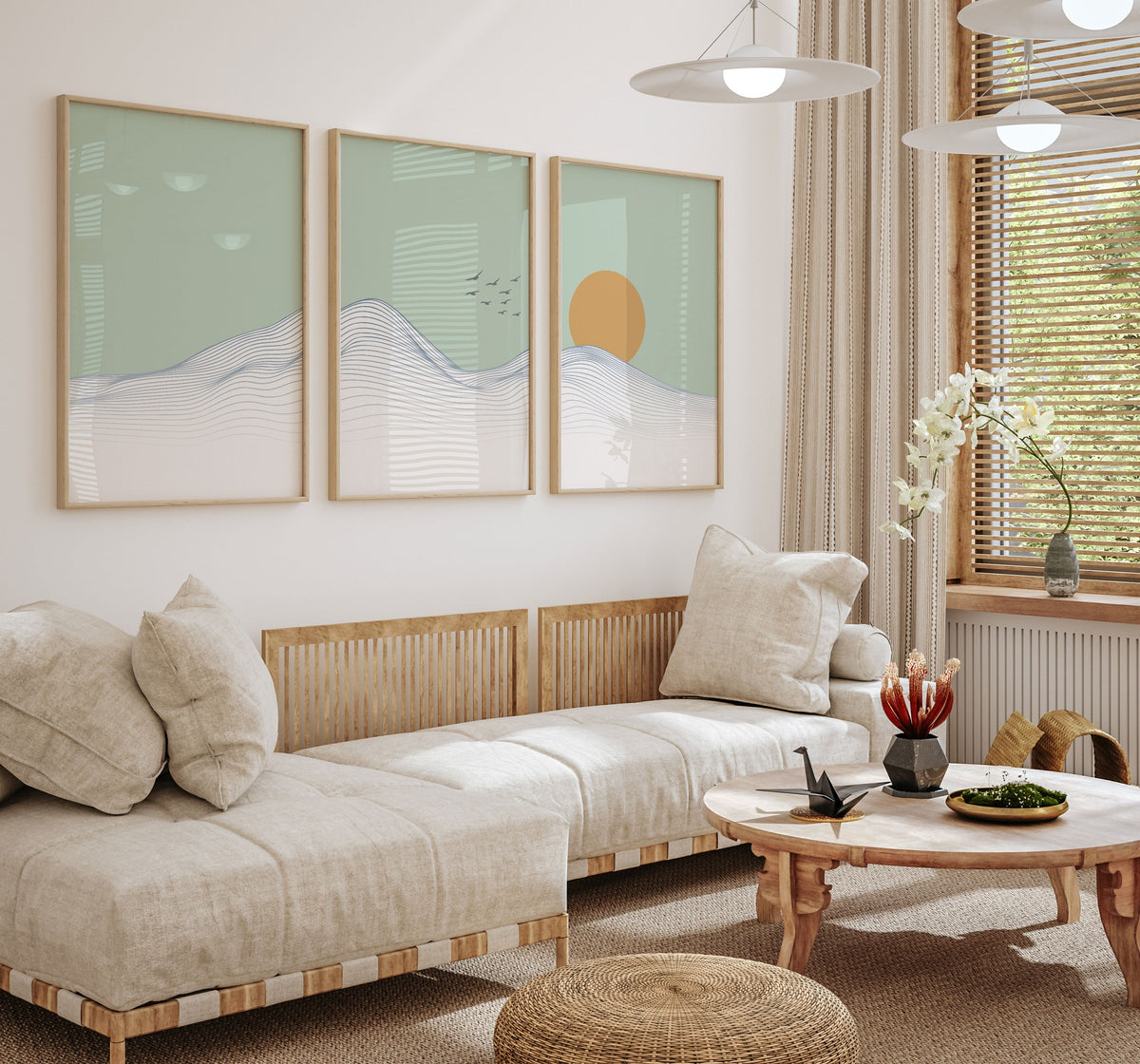 Abstract Art Landscape, Set of 3, Set of Three Paintings