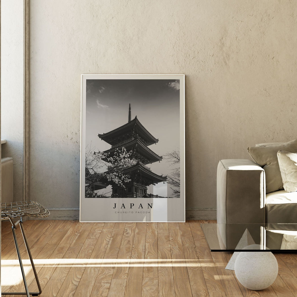 Japan Travel BW, Black and white Painting