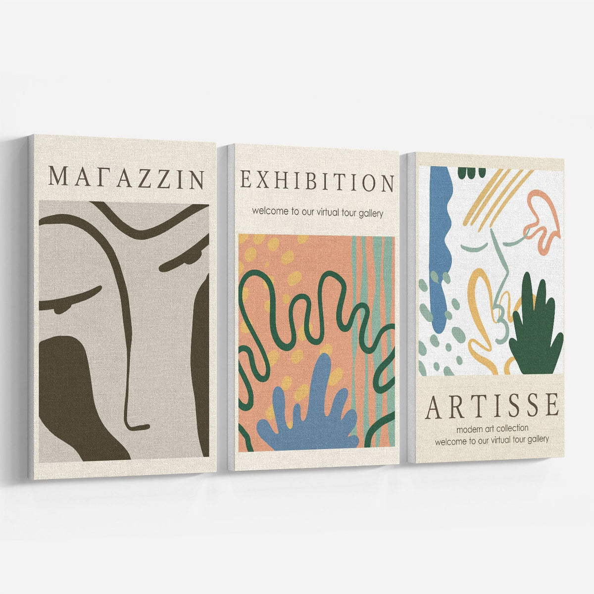 Exhibition Poster, Set of 3, Set of Three Paintings