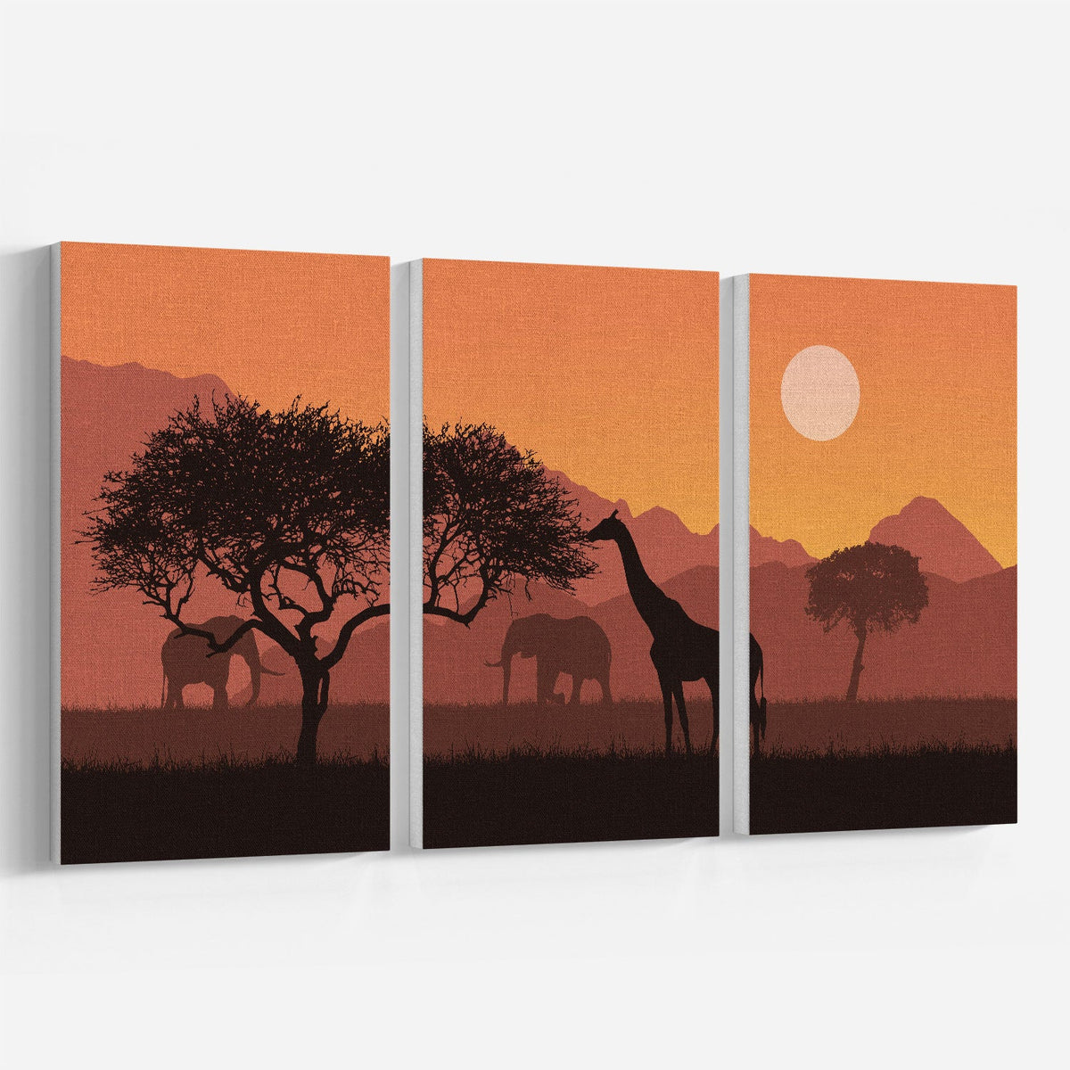 Jungle Safari, Set of 3, Set of Three Paintings