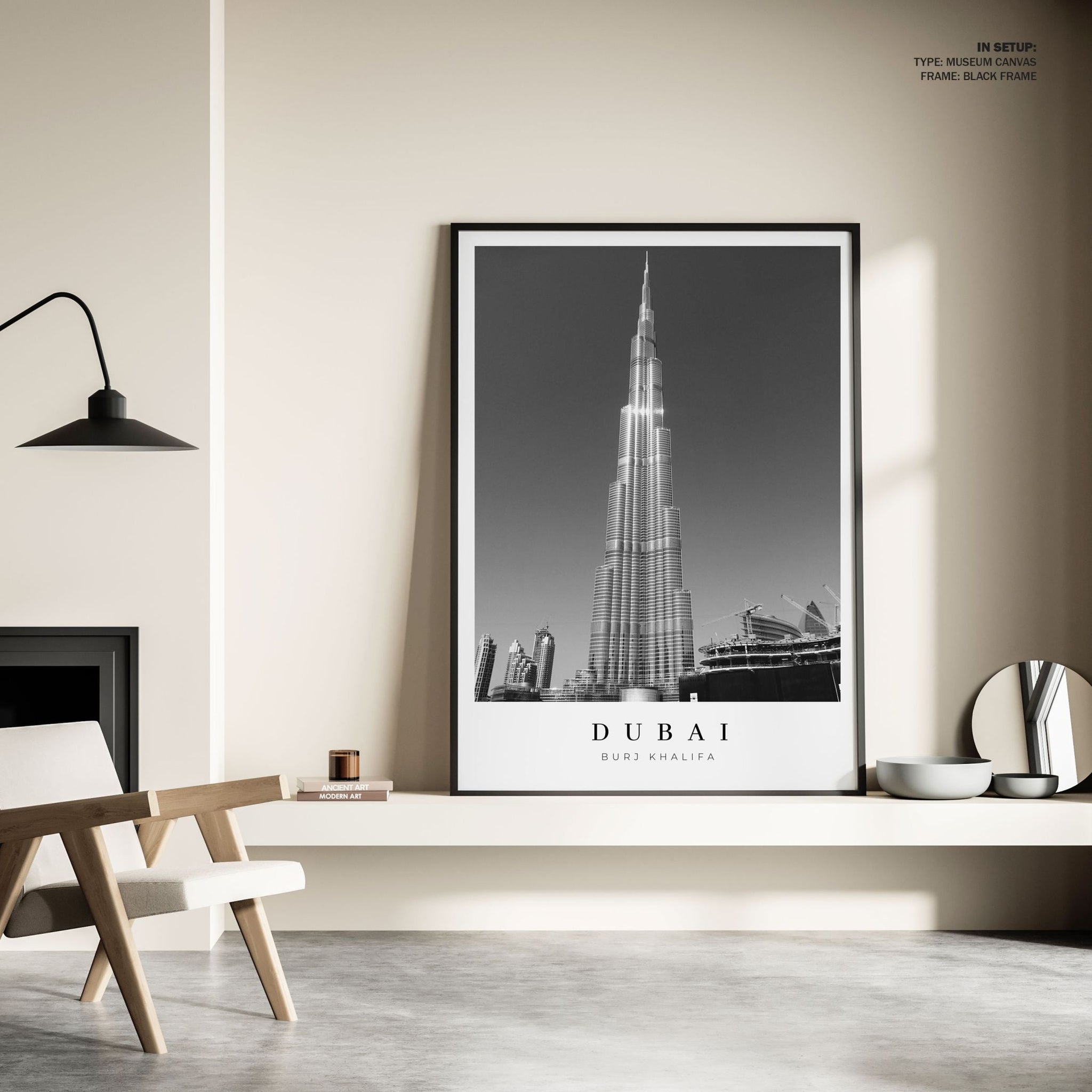 Burj Khalifa as minimal industrial newest art on wood for home decoration