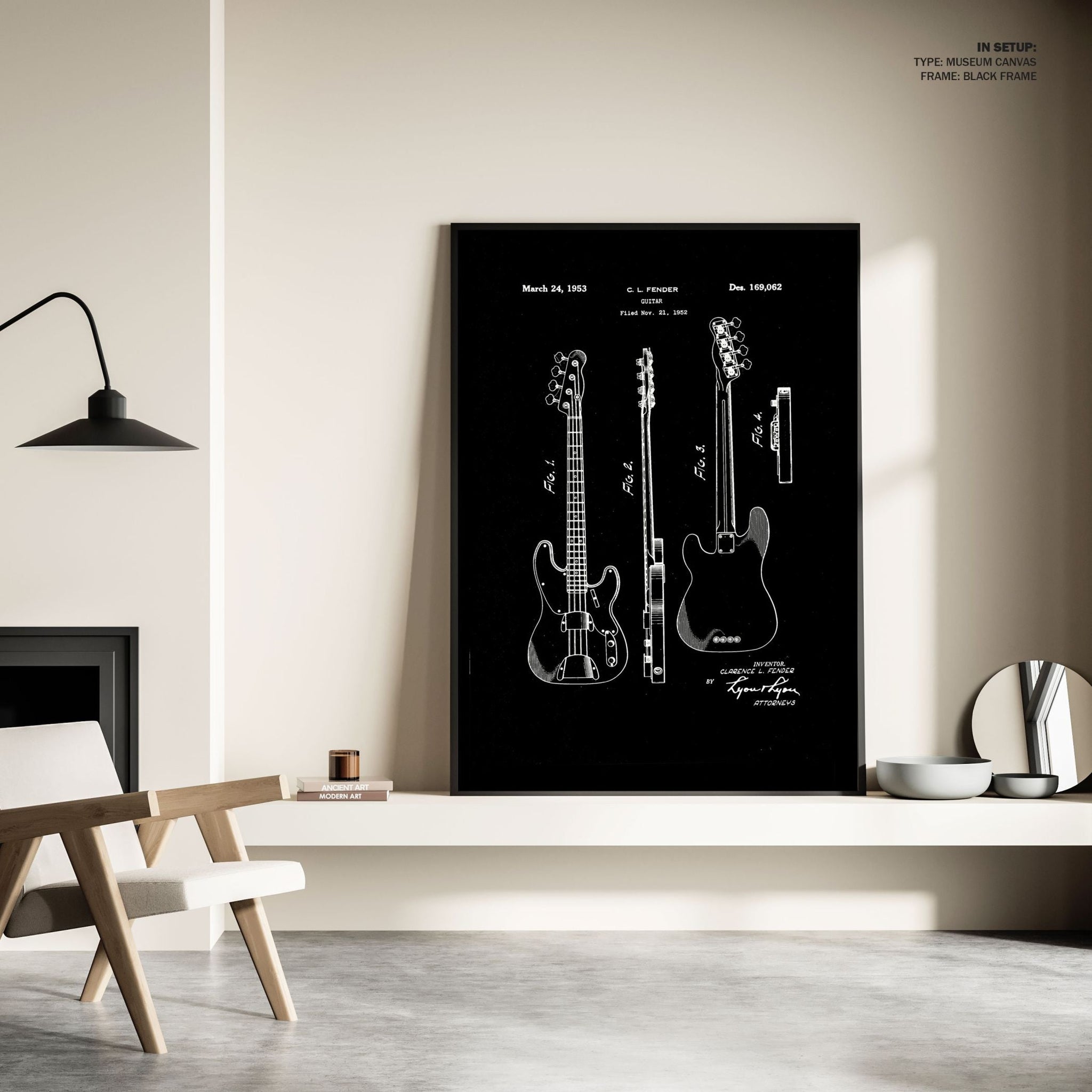 Buy Electric Guitar Music BW Black and White Painting Online at