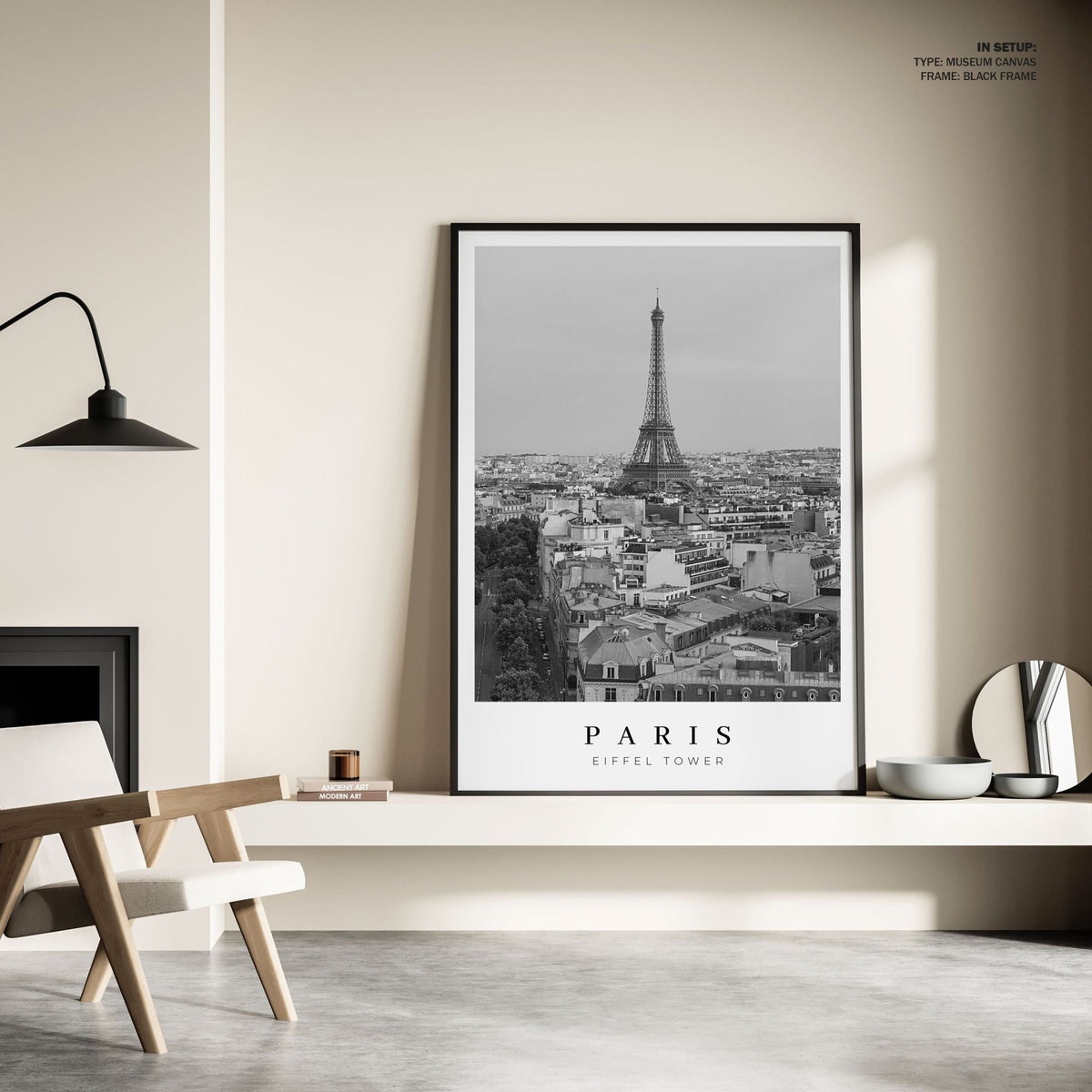 Paris Eiffel Tower II BW, Black and white Painting