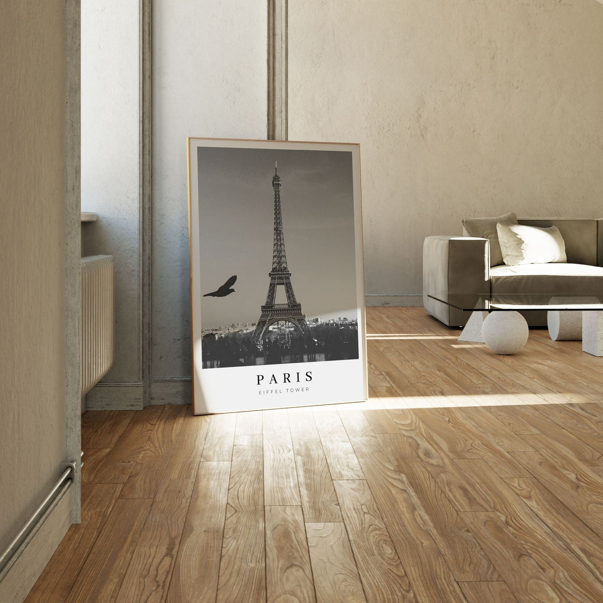 Paris Eiffel Tower BW, Black and white Painting