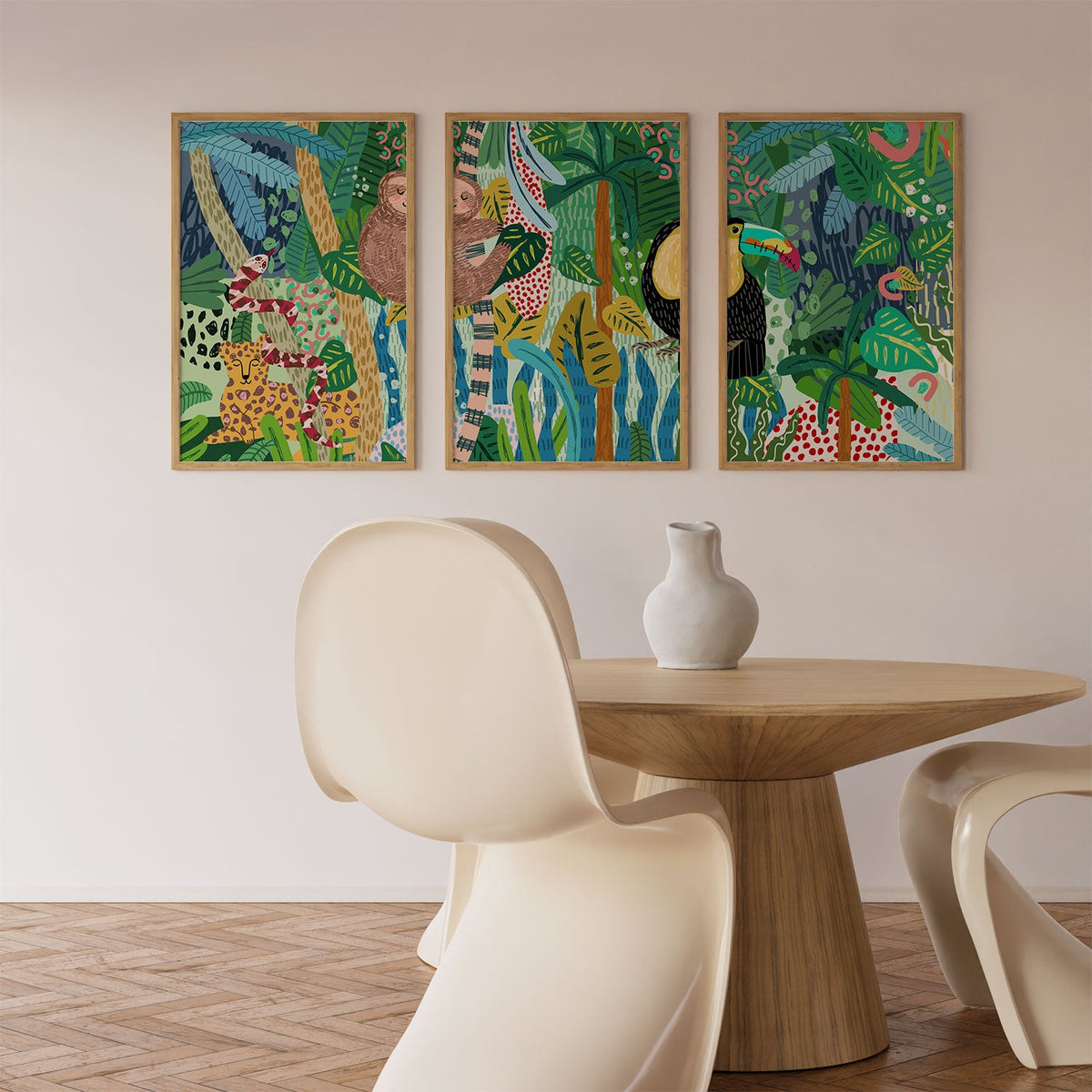 Abstract jungle, Set of 3, Set of Three Paintings
