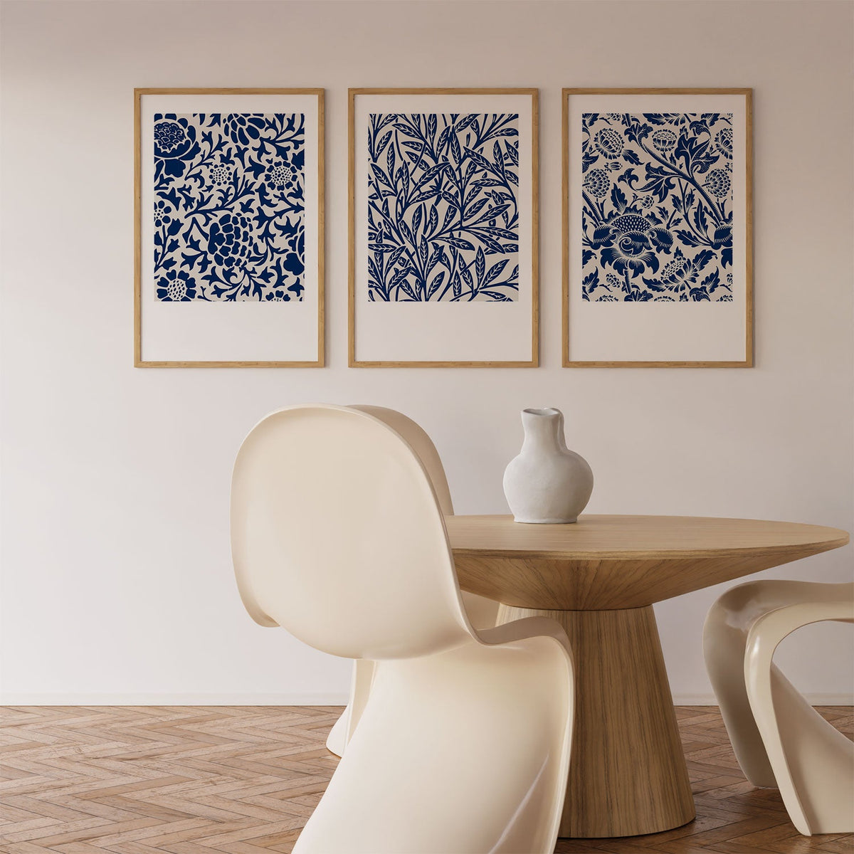 Botanical Oriental Pattern, Set of 3, Set of Three Paintings