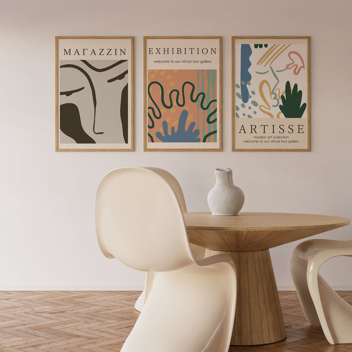 Exhibition Poster, Set of 3, Set of Three Paintings