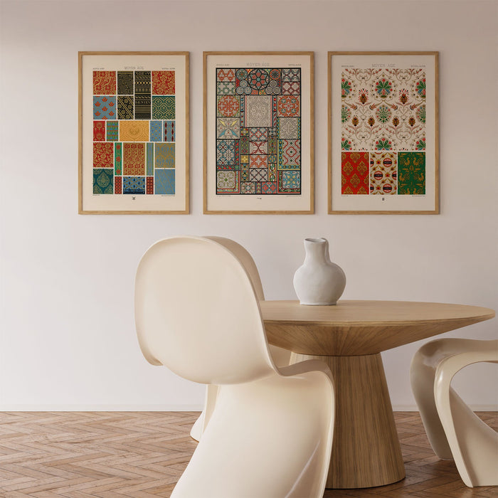 Moyen Age, Set of 3, Set of Three Paintings