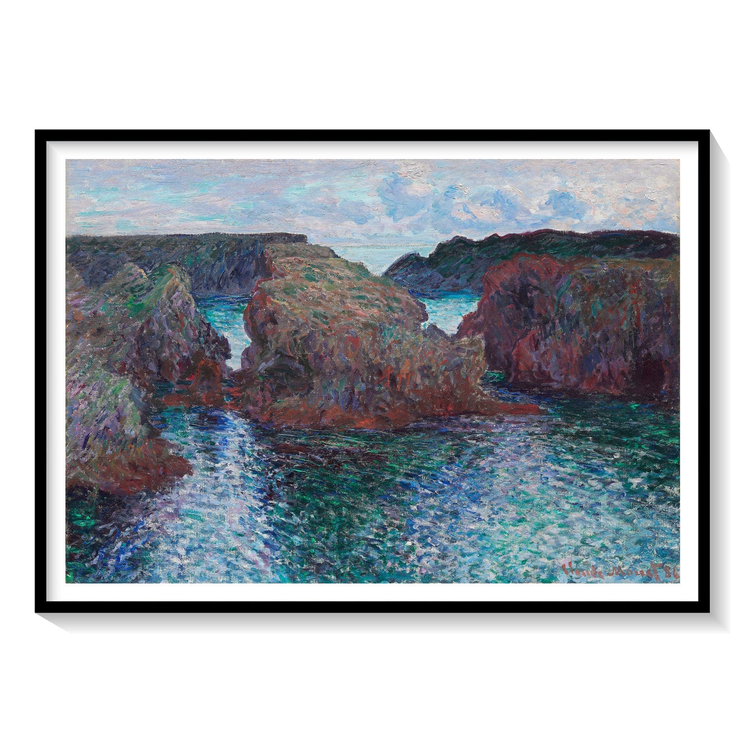 Monet Rocks Beach Rocks at Port Goulphar Belle ile Painting & Wall Art Print by Claude ...