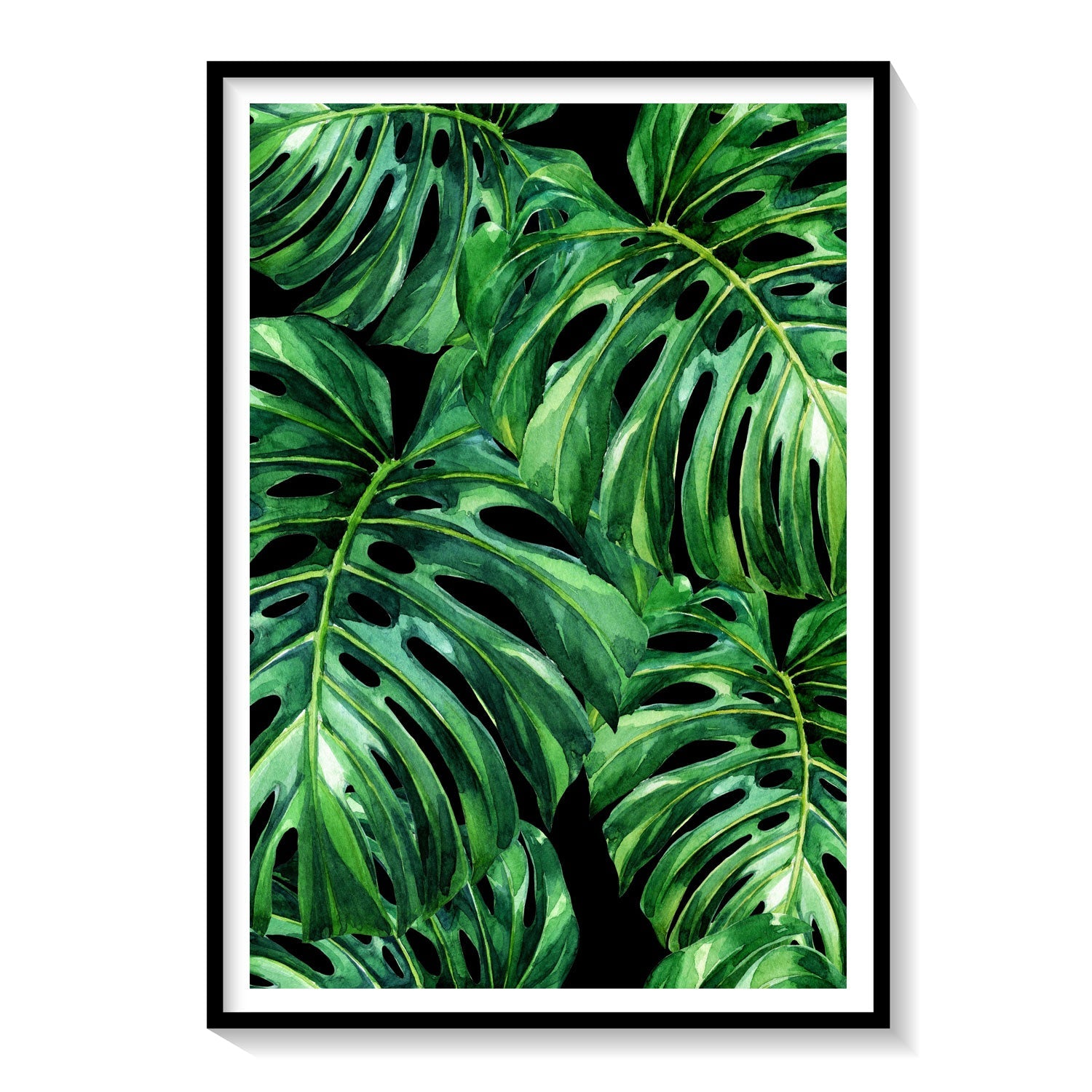 monstera leaf painting Monstera Leaves Painting III: Buy Flower Paintings & Botanical Art Online – Dessine Art