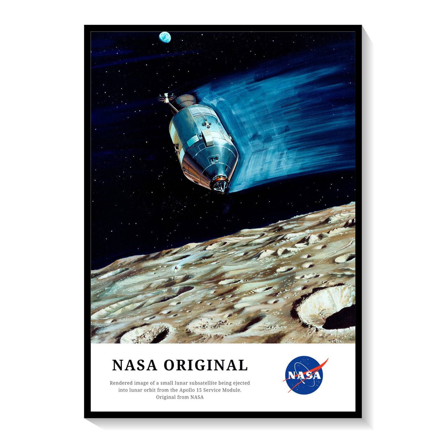 Frame Nasa Small Lunar Subsatellite, NASA Art Posters – Dessine Art