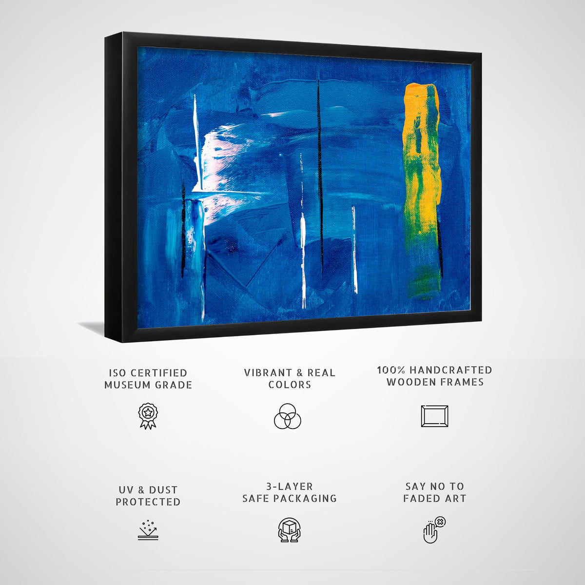 Abstract Blue Canvas Painting
