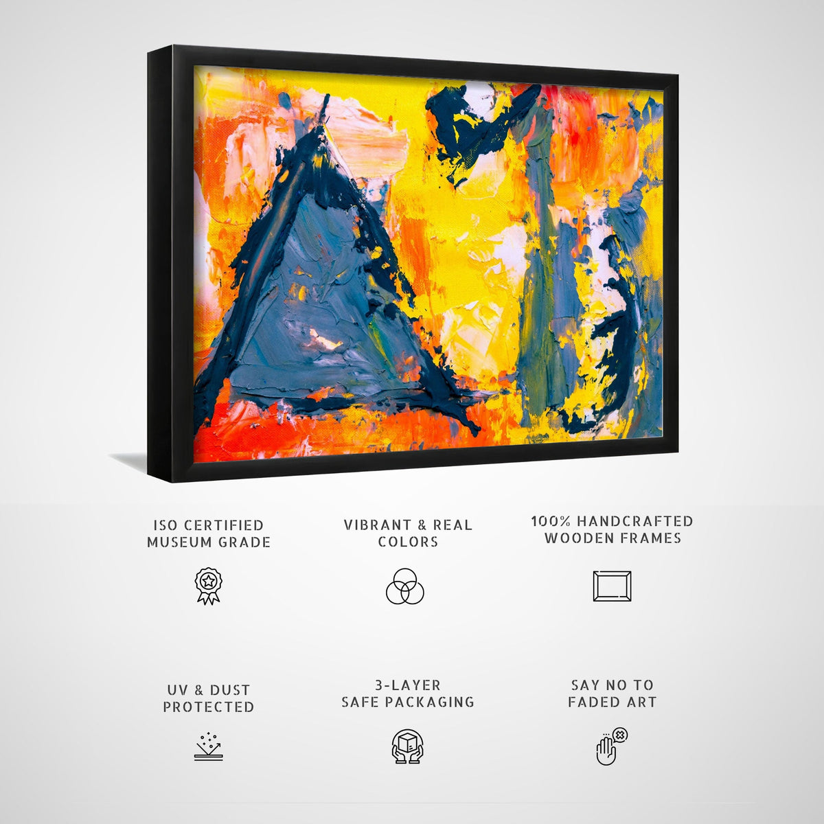 Abstract Canvas Painting with Vibrant Colors IV