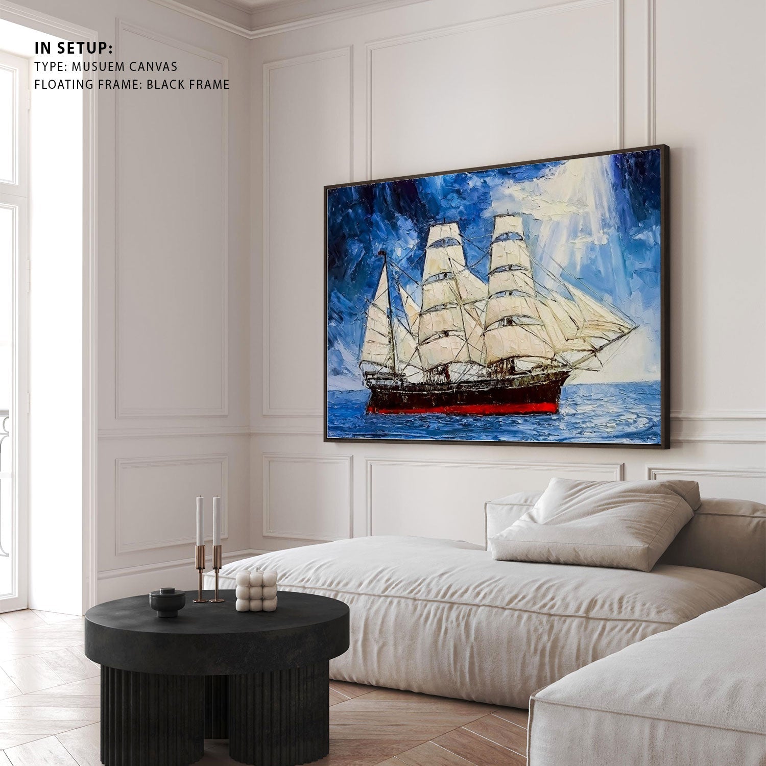 Large Ship Painting Original Ocean Oil Painting Sailing Art Sail