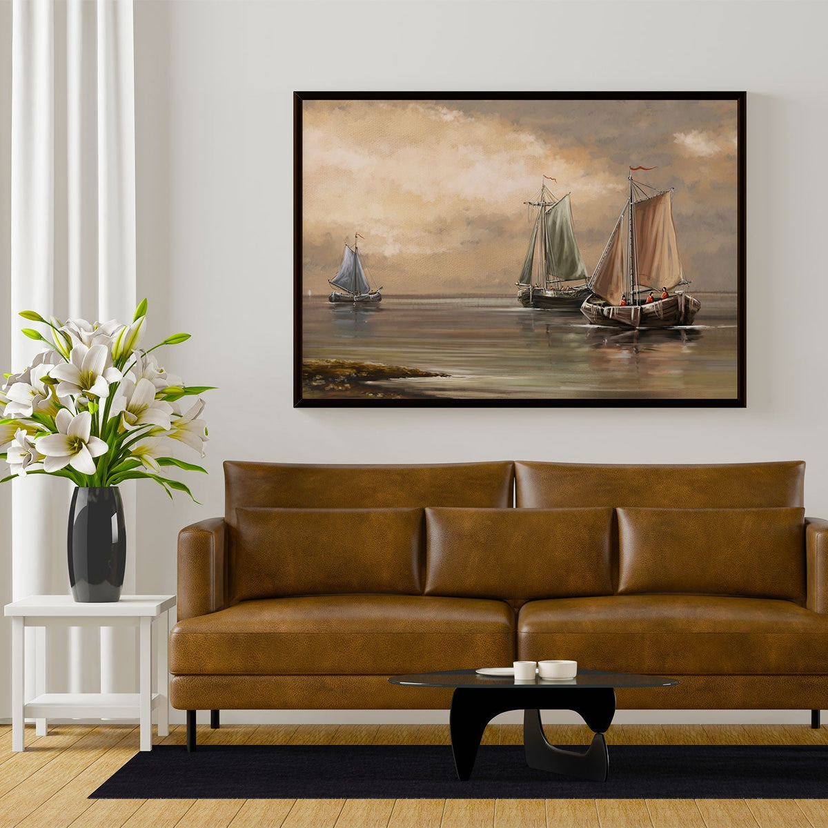 Sea landscape s fisherman boats ships art, Big Canvas Paintings
