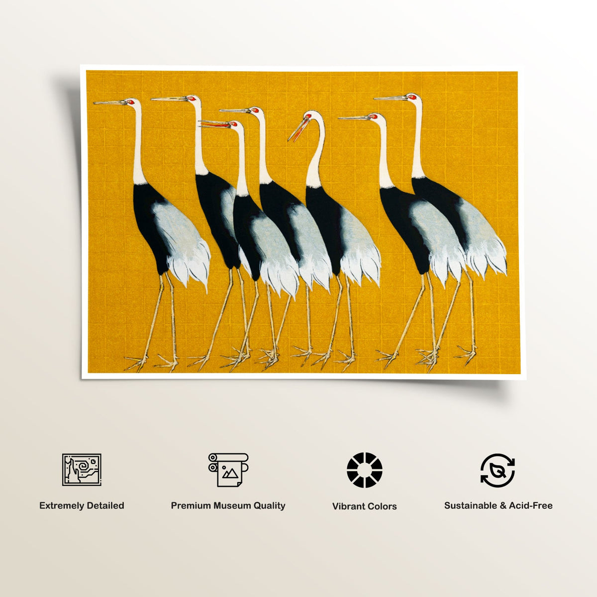 A Flock of beautiful Japanese red, Japanese Art Painting
