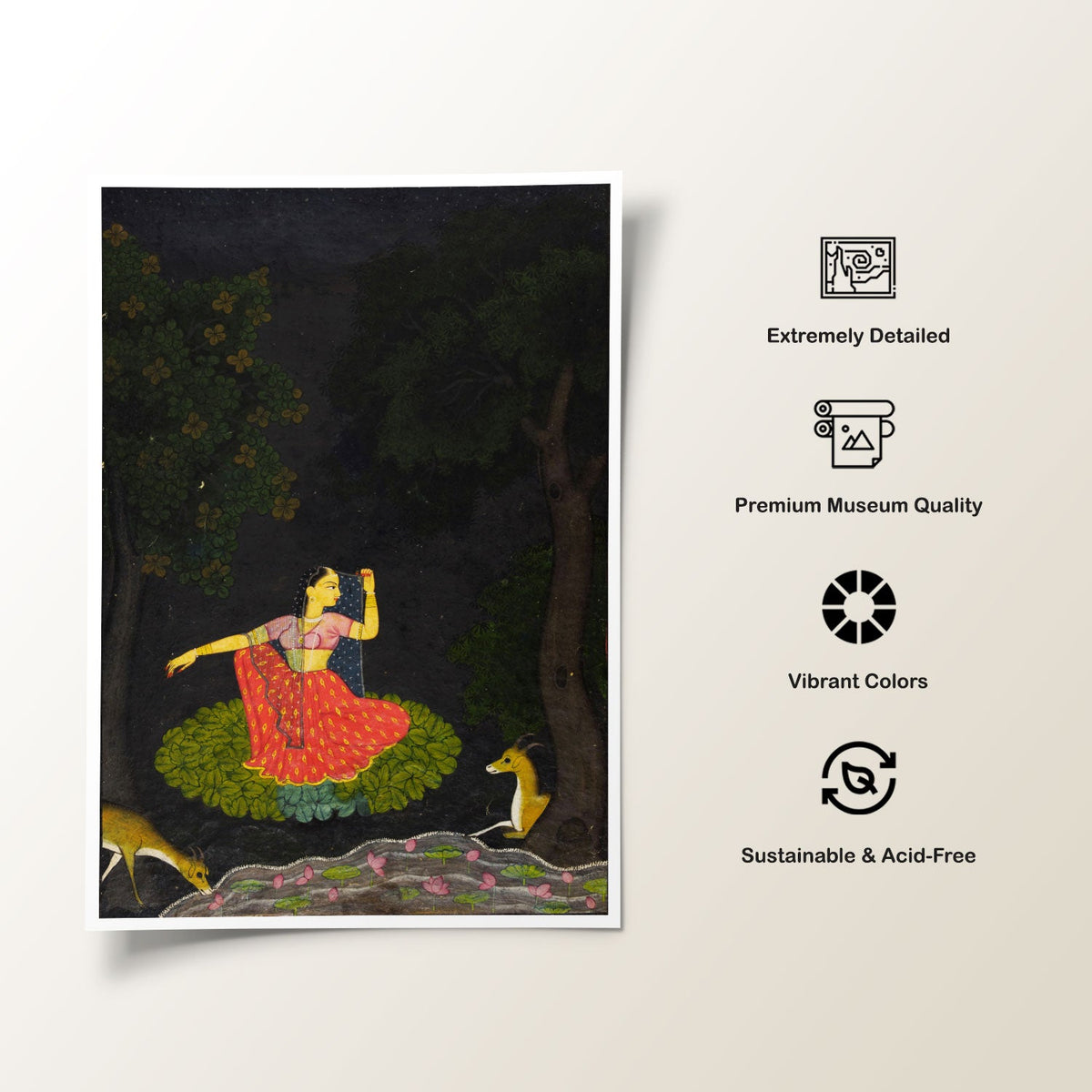 A Heroine Waiting for Her Paramour 2, Indian Miniature Paintings