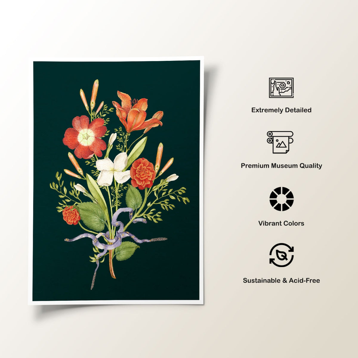 A Wildflower Bouquet, Botanical Flower Paintings