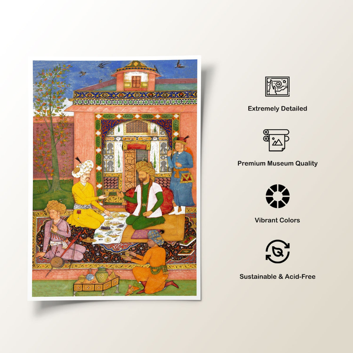 A feast in a pavilion setting Mughal, Mughal Miniature Paintings