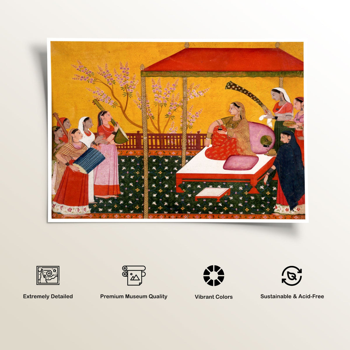 A lady seated on a terrace, Indian Miniature Paintings