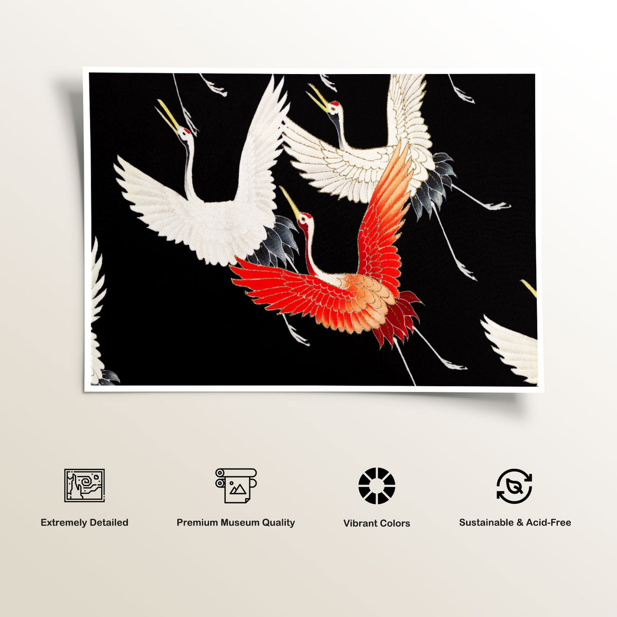 Flying Cranes, Japanese Art Painting