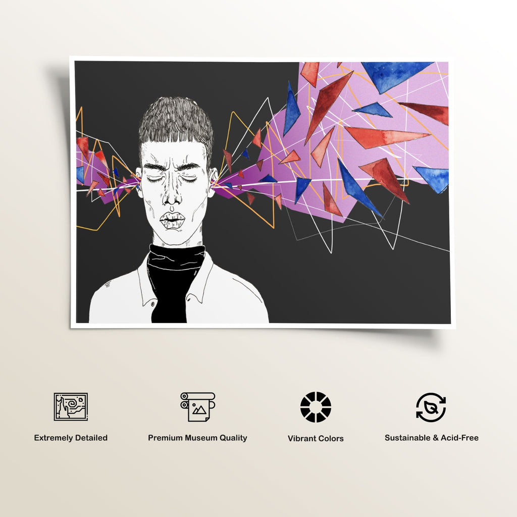 Ears Exploding Visual Noise exploding out of Ears: Buy Premium Framed Art Prints Online India ...