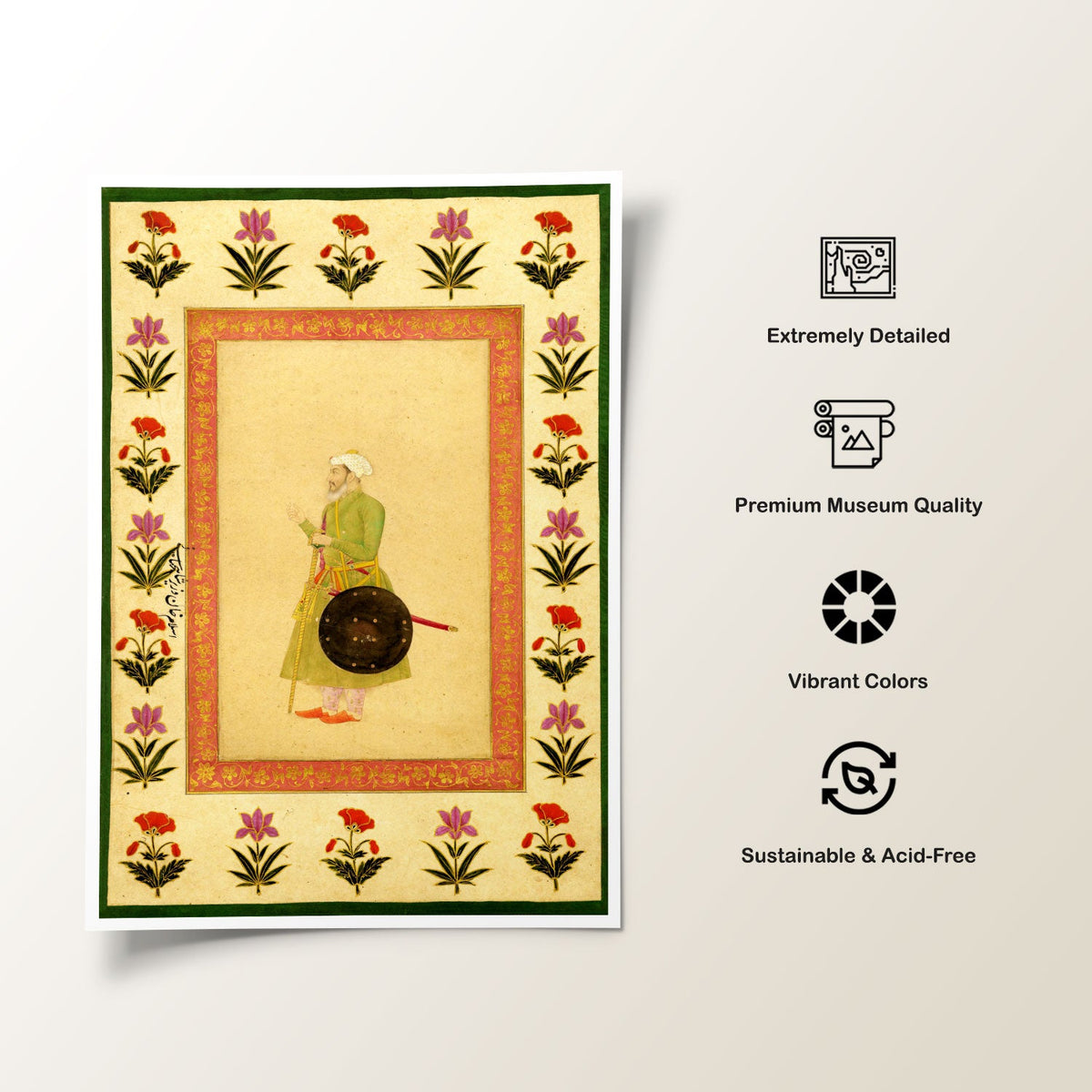 Portraits of Hindu Prince, Mughal Miniature Paintings