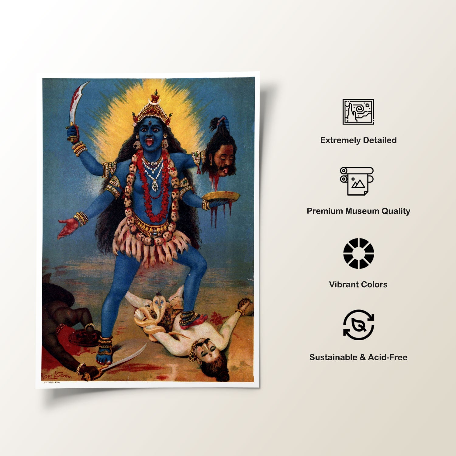 Kali Raja Ravi Maa Kali Painting Painting & Wall Art Print by Raja Ravi Varma ...