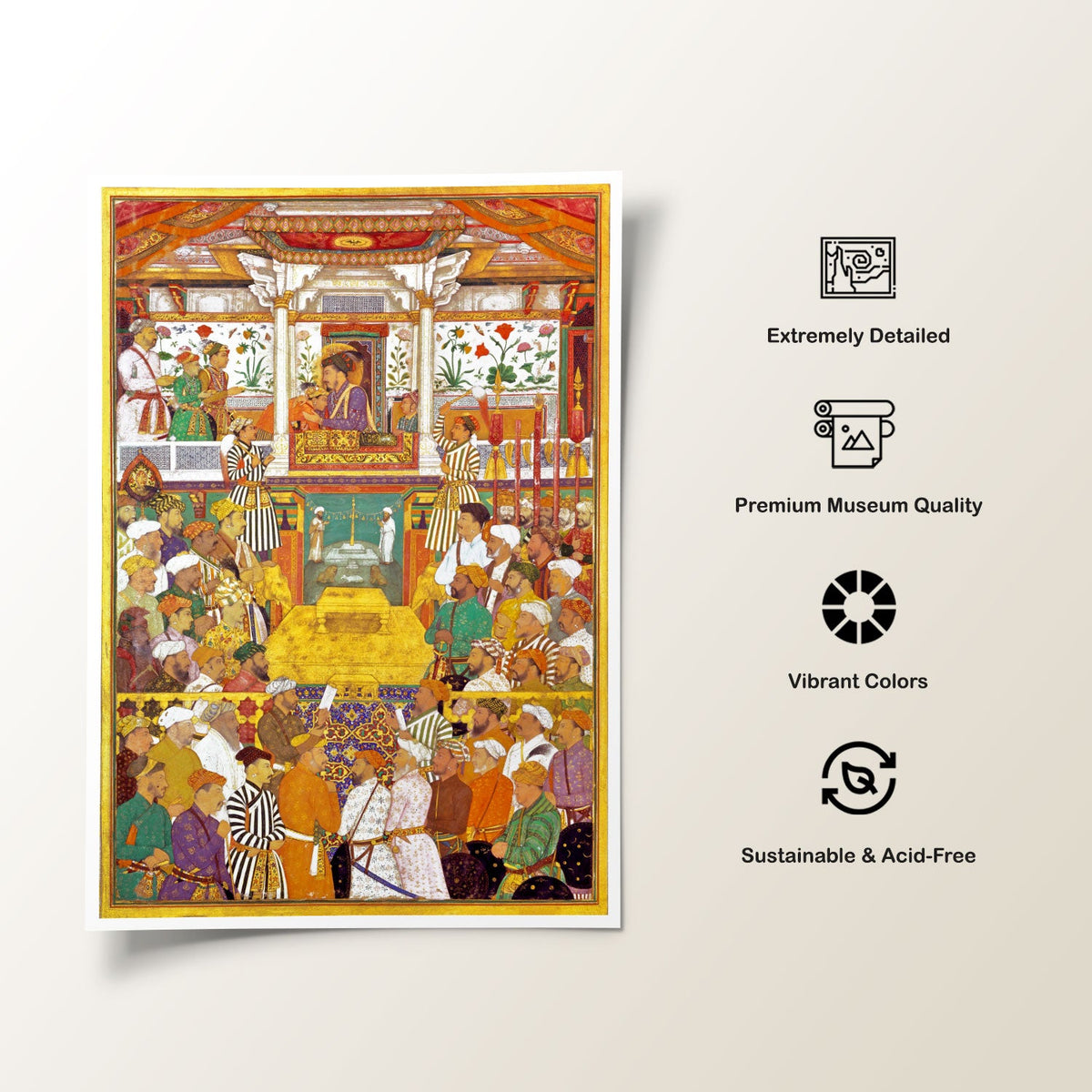 Shah jahan welcoming his sons, Mughal Miniature Paintings