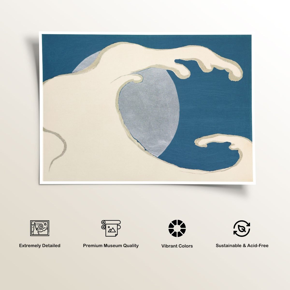 Waves and sun from Momoyogusa by Kamisaka Sekka, Japanese Art Painting