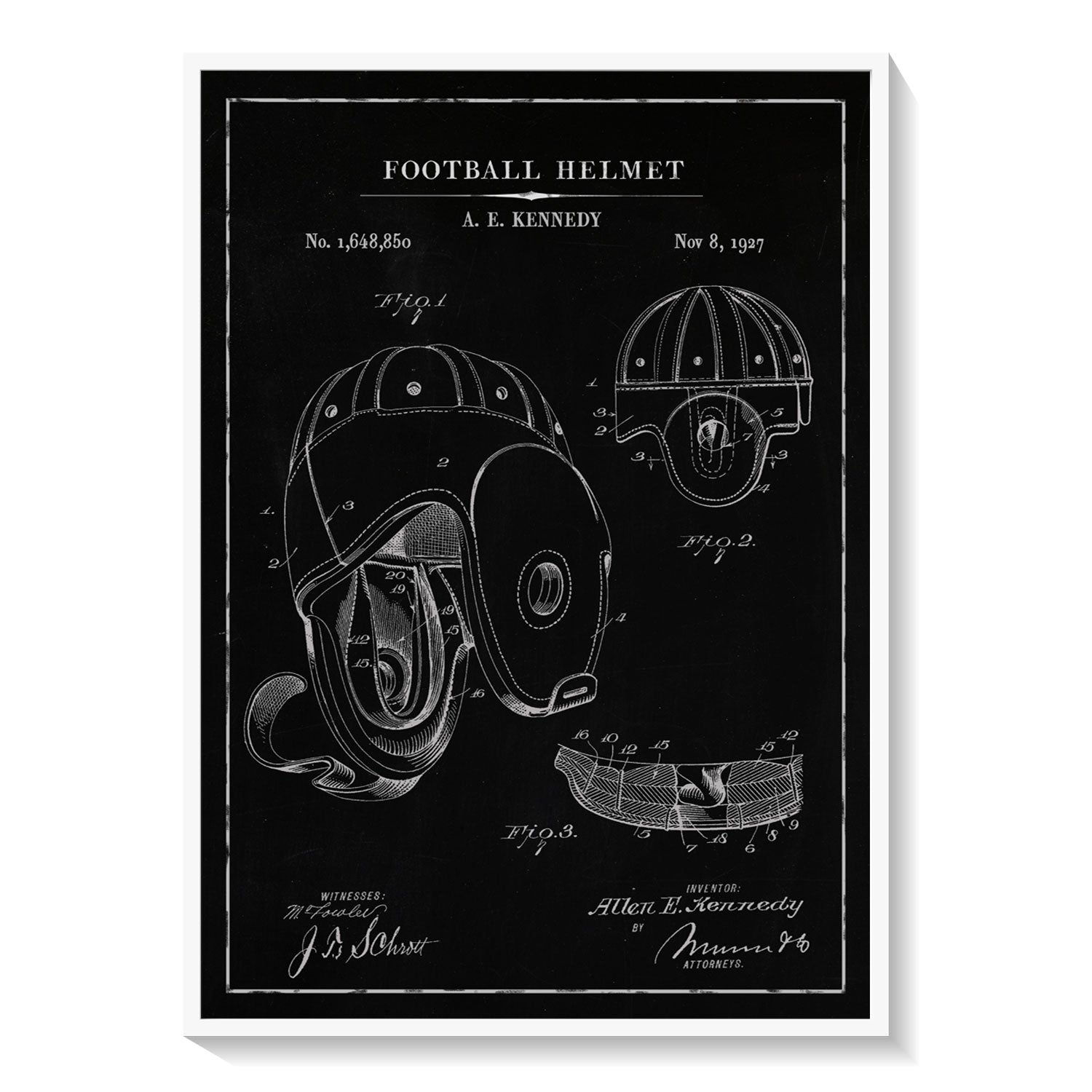 chalk football helmet Chalk Football Helmet: Buy Premium Framed Blueprints & Patent Art Online – Dessine Art