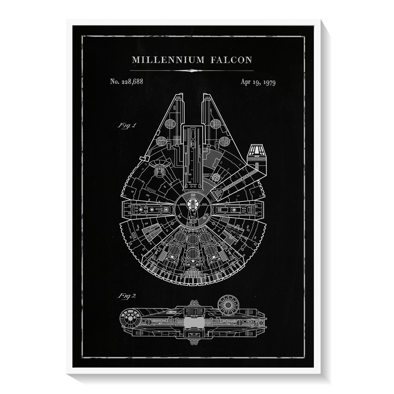Chalk Millennium Falcon: Buy Premium Framed Blueprints Patent
