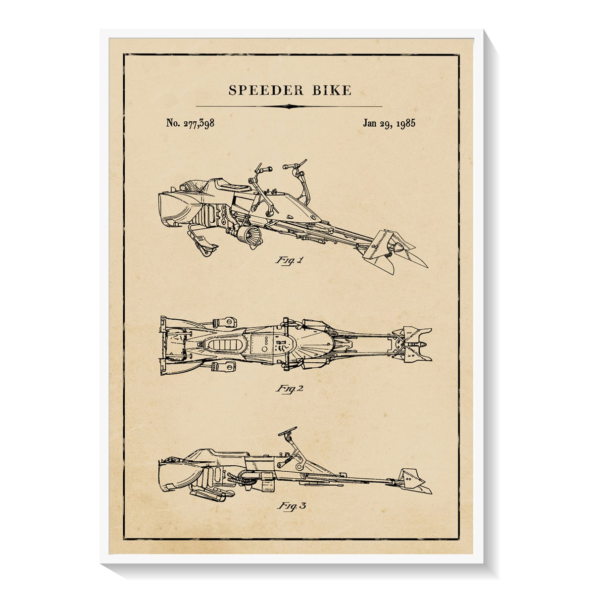 Speeder Bike: Buy Premium Framed Blueprints & Patent Art Online ...