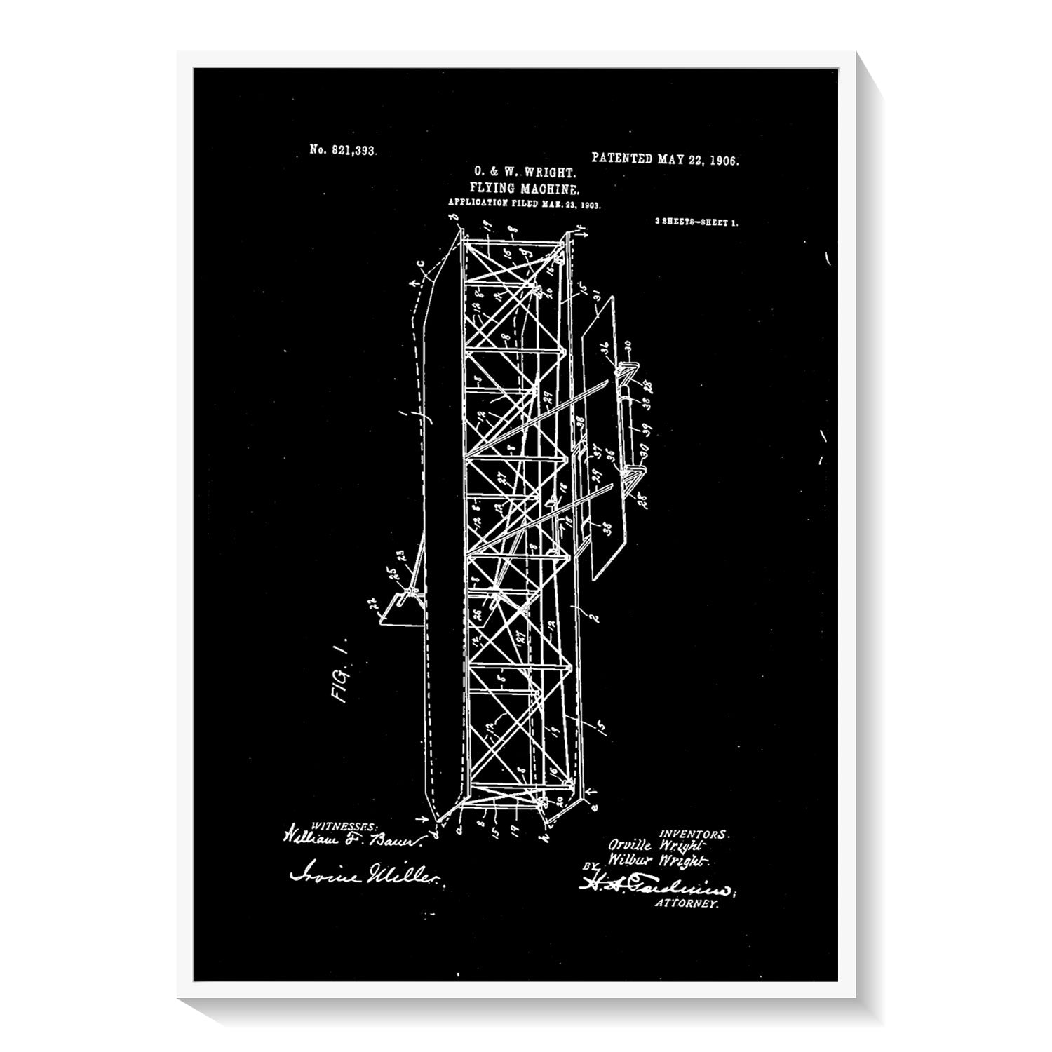 Flying machine: Buy Premium Framed Blueprints & Patent Art Online ...